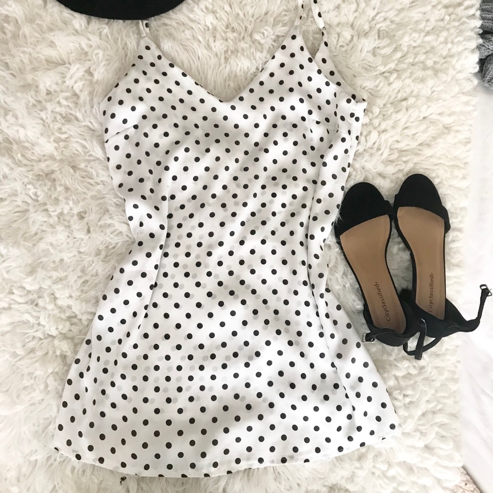 Satin polka dot dress